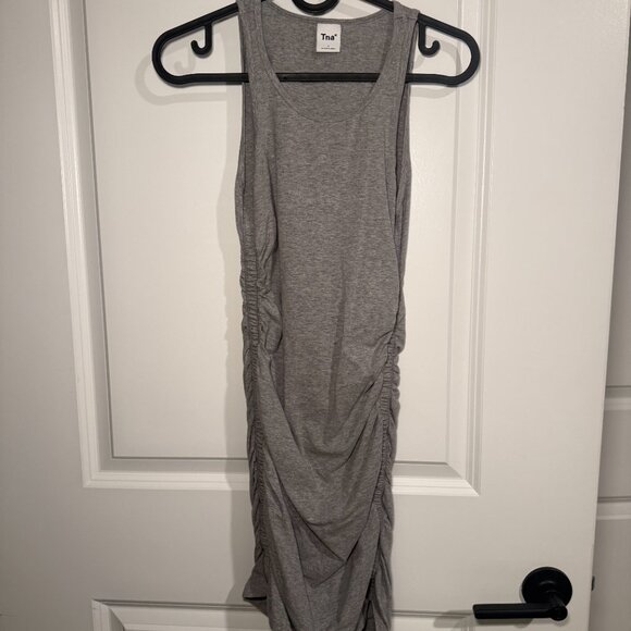 Aritzia Dresses & Skirts - Aritzia TNA ruched mini dress - gray